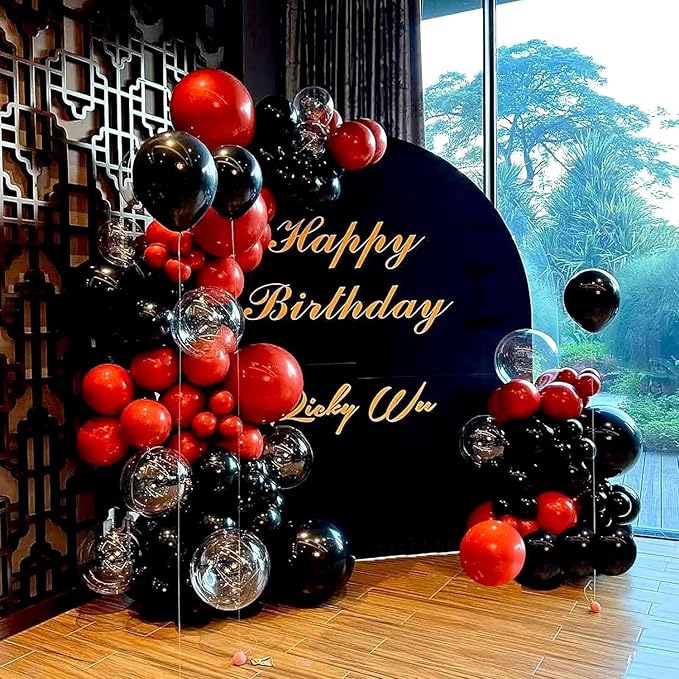 Red and Black Balloons, 70 Pack 12 Inch Black and Red Latex Balloons - Image 5