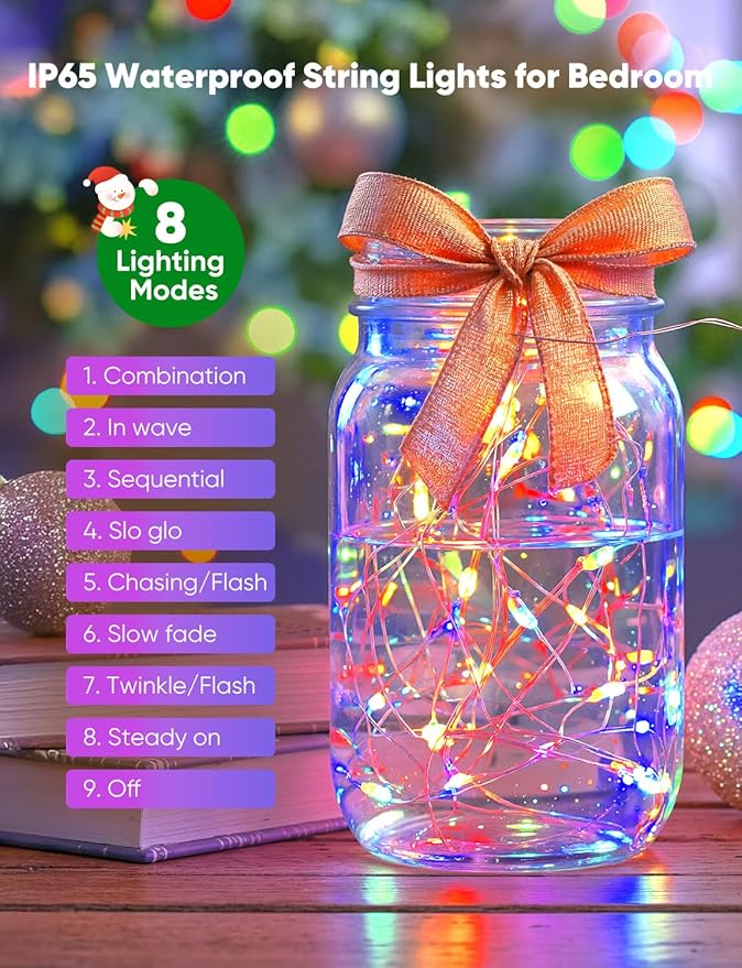 Minetom 12 Pack Fairy Lights Battery Operated String Lights, 8 Modes & Timer - Image 4