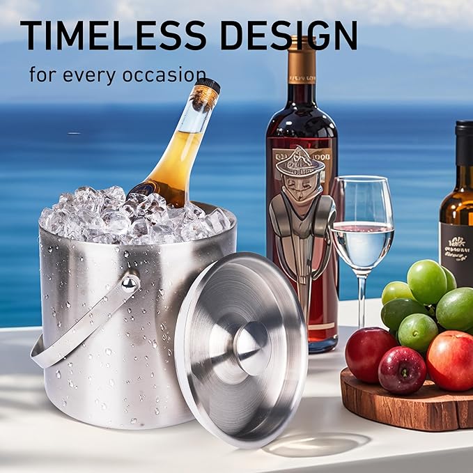 DREAMYO 3L Double Wall Insulated Stainless Steel Ice Bucket - Image 2