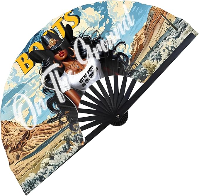 Boots On The Ground Hand Fan, Where Them Fans At Folding Fans, Clapping by Unknown