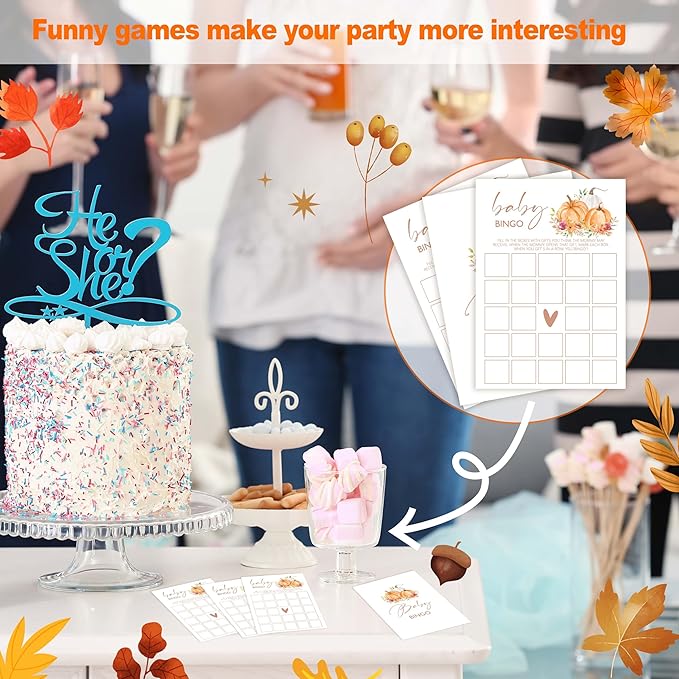 Baby Shower Games: Thanksgiving Bingo, Gender Reveal Party Decorations - Image 4