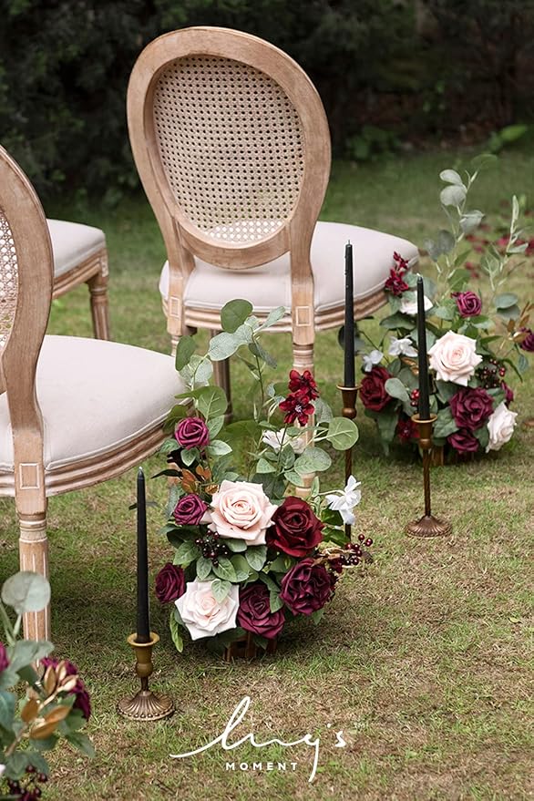 Ling's moment 17.5" Tall Standing Artificial Flowers Arrangements 4 pcs Fall - Image 3