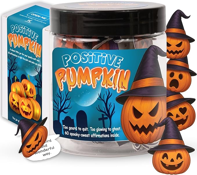 Positive Pumpkin Jar, Affirmation Jar – Halloween Gifts by KATINAT