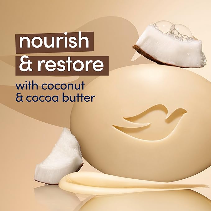 Dove Beauty Bar Soap Restoring Coconut & Cocoa Butter, 8 Bars - Image 5