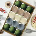 Velvet Ball Ornaments for Christmas Tree 15 PCS, Large Neutral Flocked by Leetous