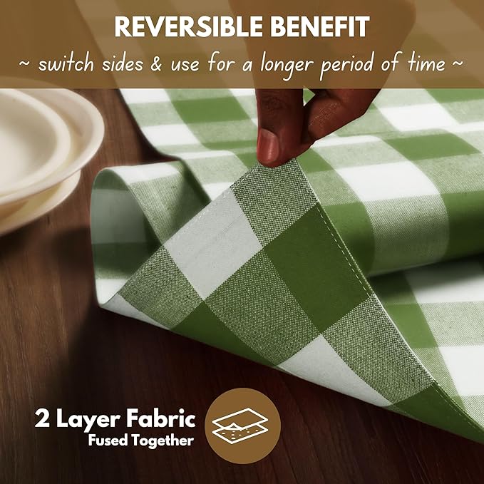 Native Fab Table Runner Buffalo Check Plaid 100% Cotton - Image 3