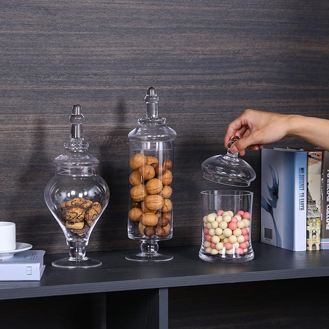 MyGift Clear Glass Apothecary Jars - Image 3