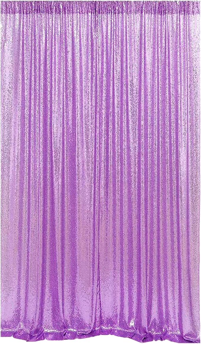 Lavender Sequin Backdrop Curtains 4 Panels 2FTx8FT Wedding Photo Backdrop - Image 2