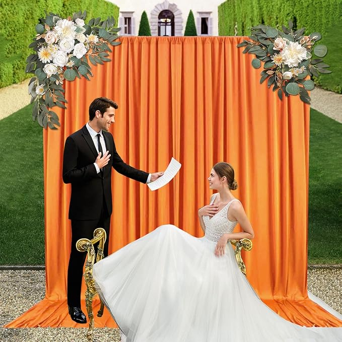 10ft x 10ft Orange Yellow Backdrop Curtains - Image 5