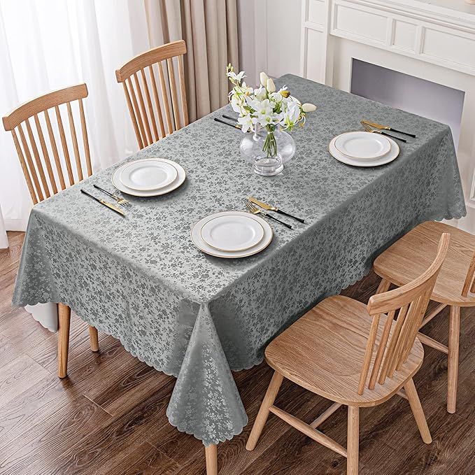 Smiry Rectangle Table Cloth, Waterproof Heavy Duty Vinyl Tablecloths, Wipeable - Image 2