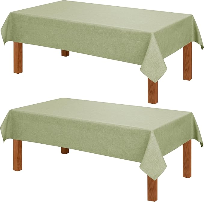 Hiasan 2 Pack Faux Linen Rectangle Tablecloth by Hiasan