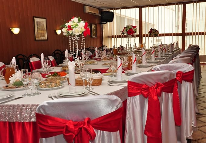 100 PCS Satin Chair Sashes Decorative Bows Satin Chair Sashes Ties Back Ribbon - Image 9