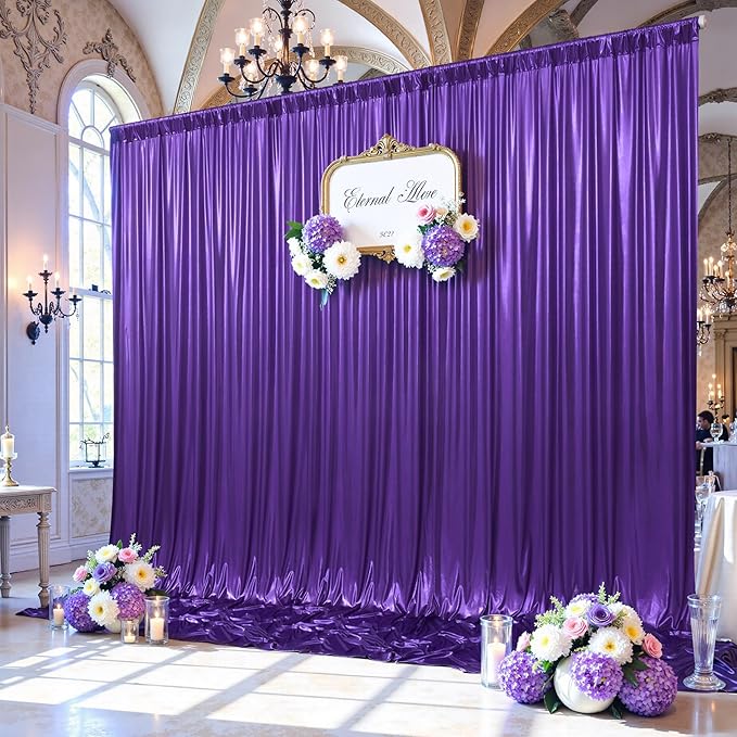 20ftx10ft Purple Sequin Backdrop Curtain Panels - Image 8