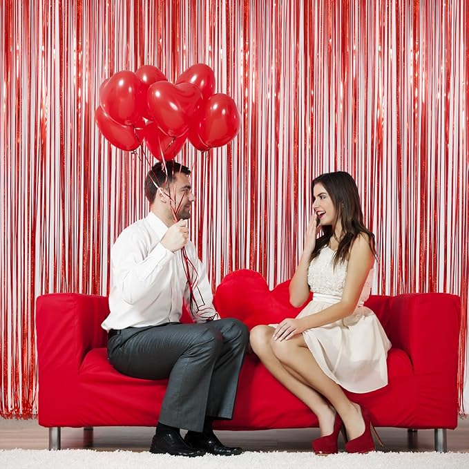 Foil Fringe Curtains Red Streamers Party Decorations - Image 8