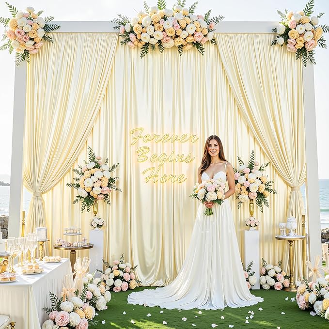 Champagne Glitter Backdrop Curtain - Image 4