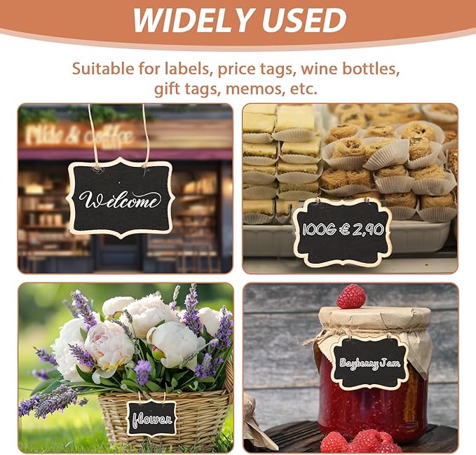 24 Pack Mini Wooden Chalkboard Signs - Image 6