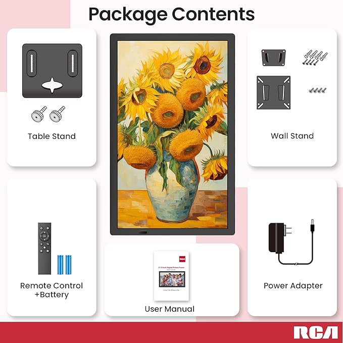 RCA 21.5" Large WiFi Digital Picture Frame Electric Uhale Frames - Image 7
