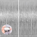 Keyali 2 Pack 3.3 * 8.3 ft Foil Curtain Metallic Tinsel Fringe Curtains Photo by Unknown