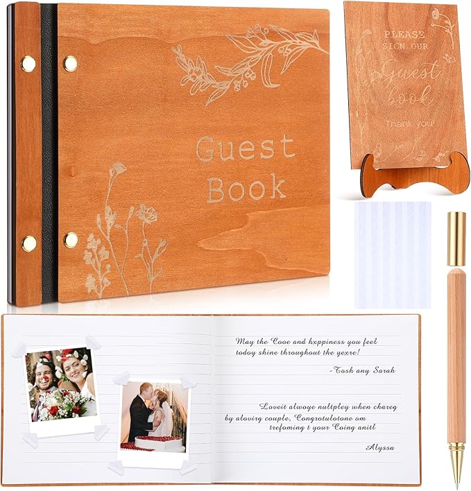 Wedding Guest Book Personalized Photo Guestbook to Sign at Reception Wedding by Engrowtic