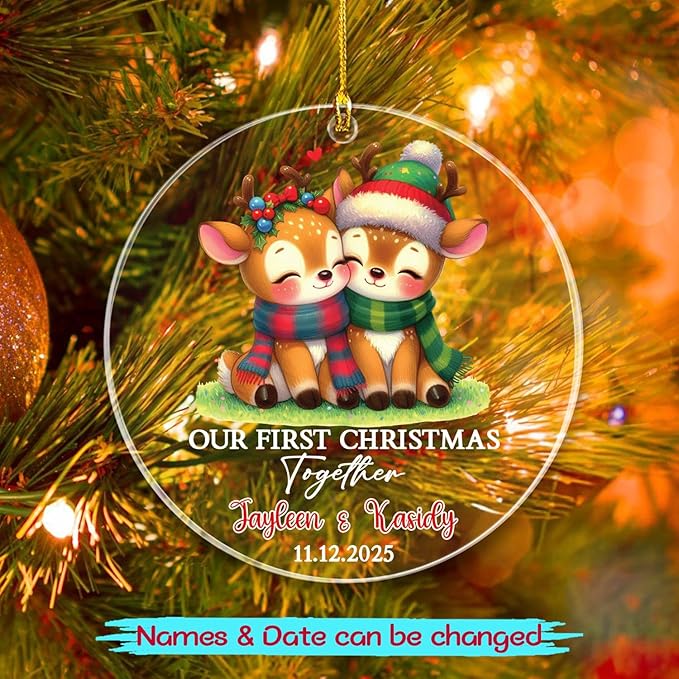 Customized Our First Christmas Together Deer Ornament - Image 2