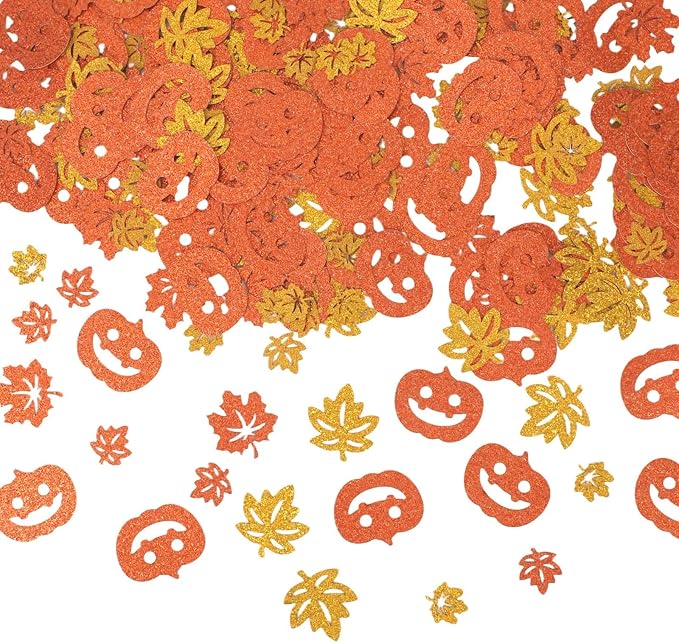 300pcs Fall Glitter Confetti, Autumn Maple Leaf Pumpkin Table Scatter by Unknown