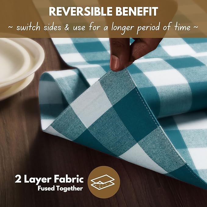 Native Fab Table Runner Buffalo Check Plaid 100% Cotton - Image 5