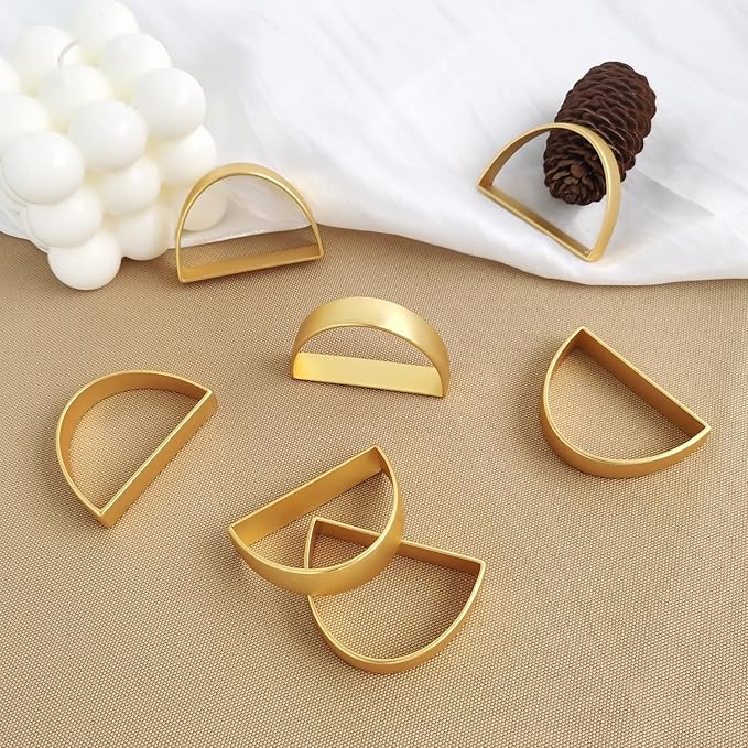 12PCS Gold Napkin Rings, Metal Napkin Rings, Fall Thanksgiving Christmas Table - Image 5