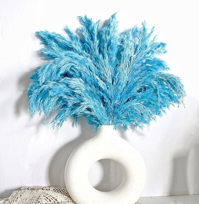 Blue Pampas Grass for Home Decor - Image 7