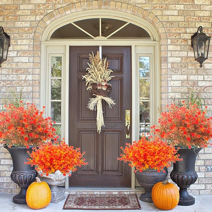 Artificial Fall Flowers, Fake Outdoor UV Resistant Autumn Plants - Image 6