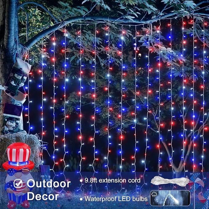 JMEXSUSS 300LED Red White and Blue Lights - Image 6