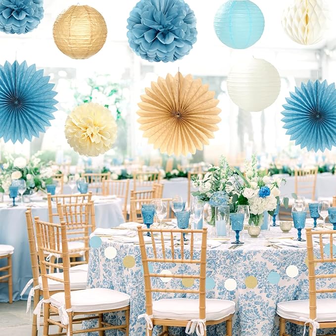 Beige-Champagne-Blue Boho Bachelorette Party-Decorations - Image 5