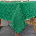 Christmas Green Square Jacquard Tablecloth, Damask Table Cloth, Spill Proof by SASTYBALE
