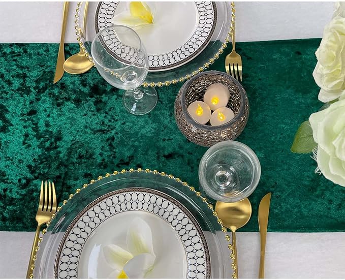 Luxurious Crushed Velvet Table Runner, Wedding Reception Decorations, Soft - Image 2
