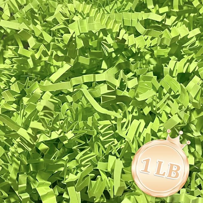 1 LB Fresh Green Crinkle Cut Paper Shred Filler Great by Zankubom