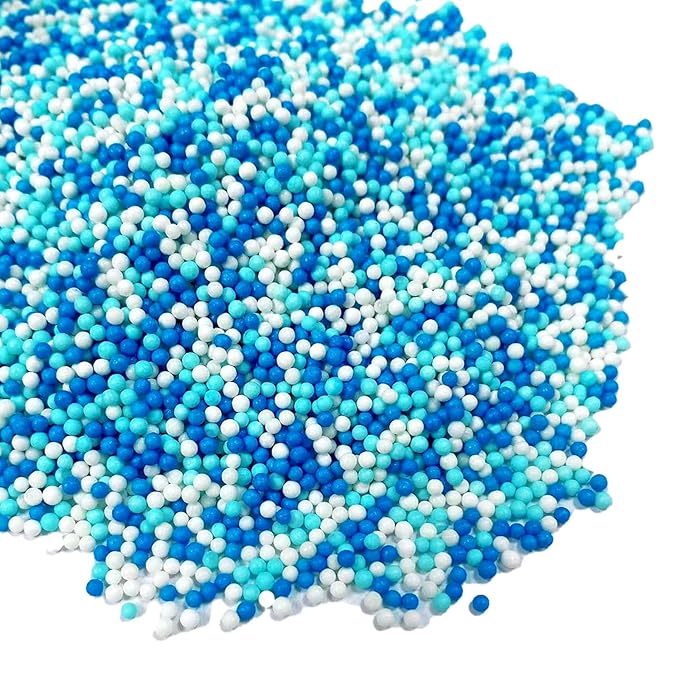 Sentovac Blue and White Nonpareils Sprinkles Edible 2mm Mini Peals Sprinkle - Image 3