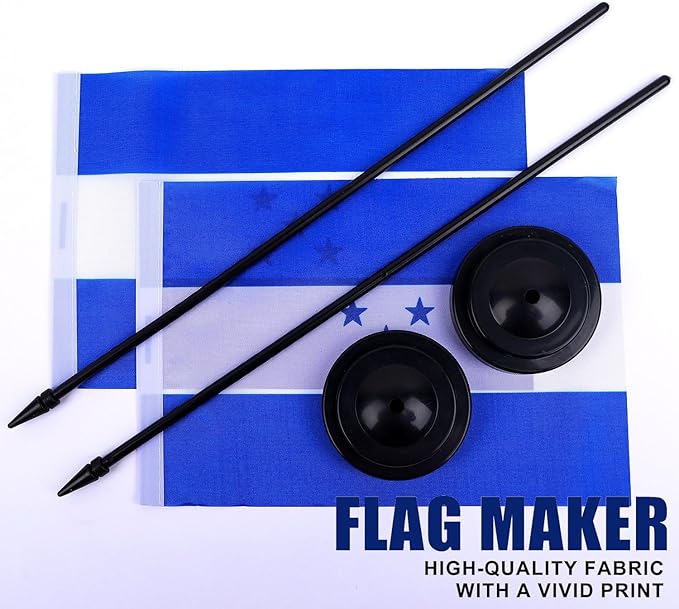 Honduras Desk Flag 12" Solid Pole Deluxe Set Hondurans Flags Banner Mini Small - Image 5