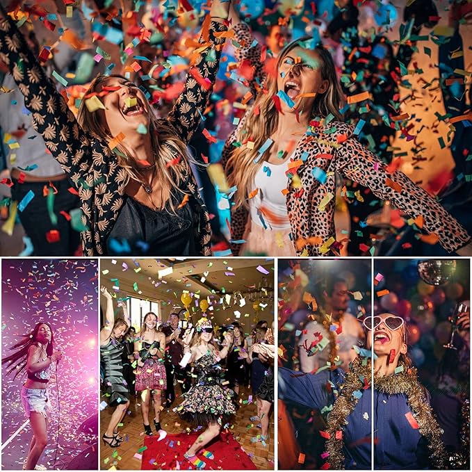 Biodegradable Confetti Cannon 6 Pack Multicolor Party Popper Shooters, 12 Inch - Image 5