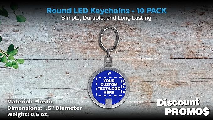 DISCOUNT PROMOS 10 Round LED Keychains - Image 4