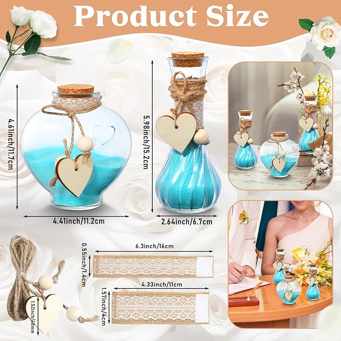 Layhit Unity Sand Ceremony Set Includes 3 Pcs Decorative Vase - Image 2