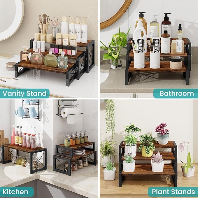 ELITEROO 3 Tier Cupcake Stand & Wood Display Risers, Dessert Stands - Image 4