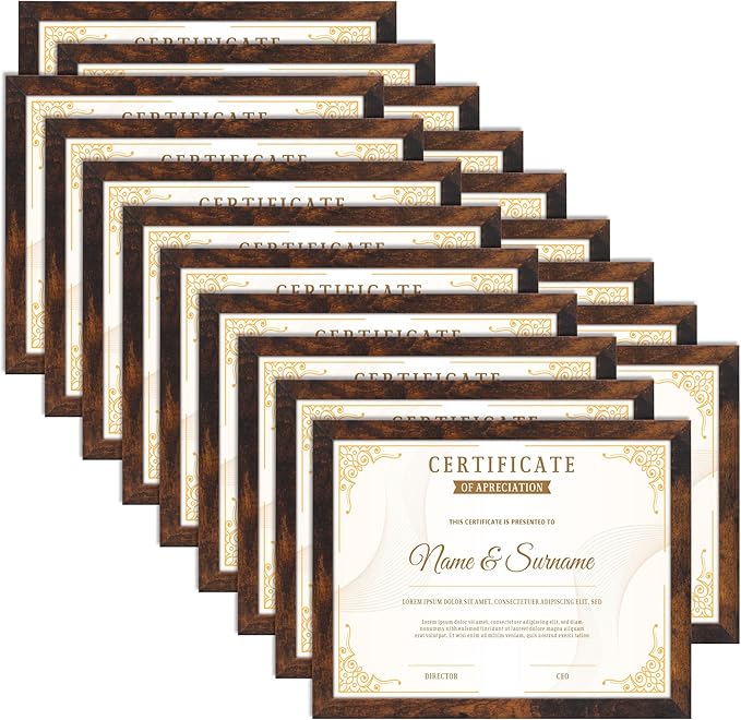PETAFLOP Bulk 8.5 by 11 Picture Frame Certificate Document Frame Set of 18 by PETAFLOP