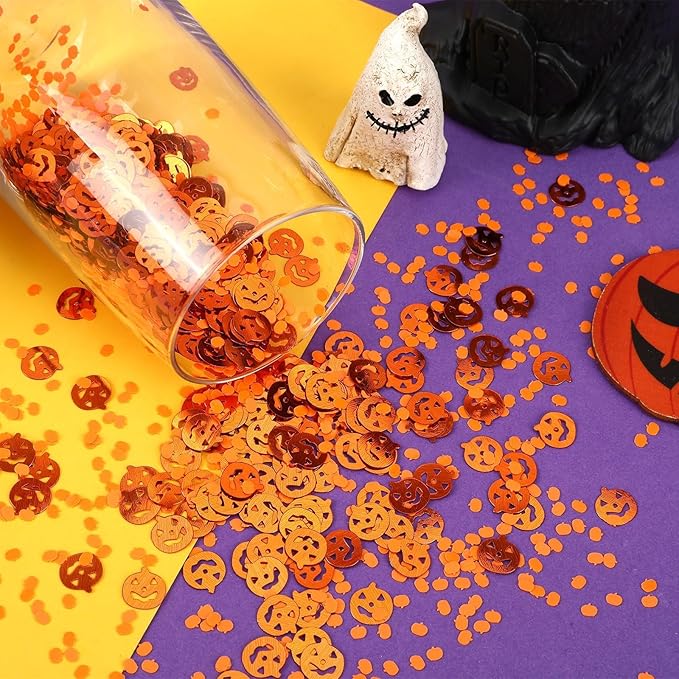 MARFOREVER Halloween Pumpkin Confetti Table Decorations - Image 3