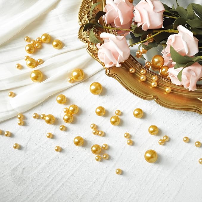 520Pcs Gold Beads for Centerpieces Decor, Artifical Pearls Vase Filler - Image 4