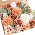 Floroom Terracotta Artificial Flowers Burnt Orange Fake Roses Peonies Dahlias by Floroom