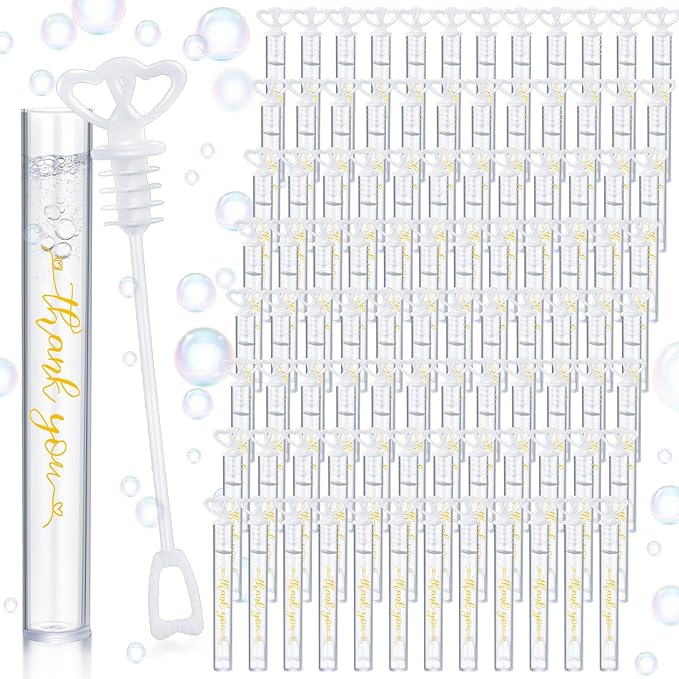 150 Pcs Bubble Wands Bulk for Wedding Party Mini Heart Wand by PullCrease