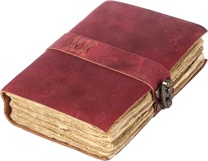 Vintage Leather Journal Handmade Buffalo Non-Refillable Deckle Edge Paper – - Image 8