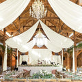 4 Panels Ivory Ceiling Drapes for Wedding 5ftx40ft Sheer Drapery Chiffon Fabric by REWOMC