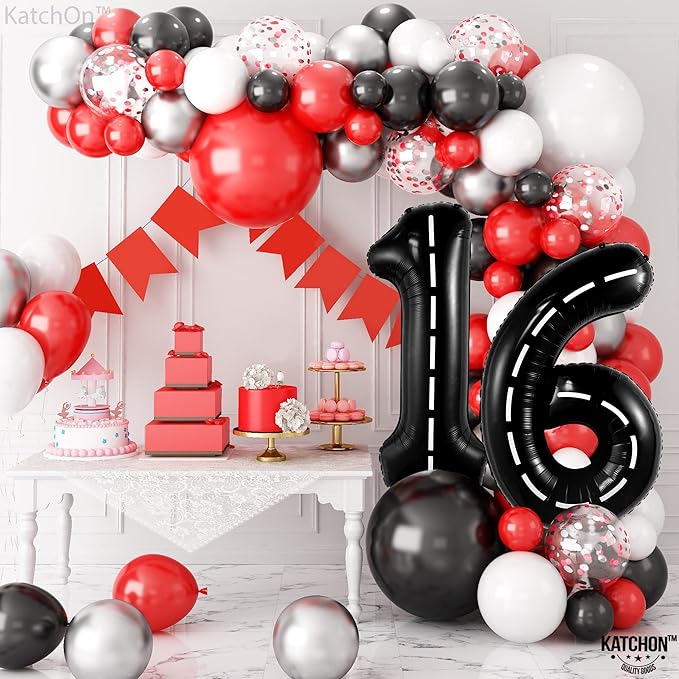 KatchOn, Giant Black 16th Birthday Balloons - Image 5