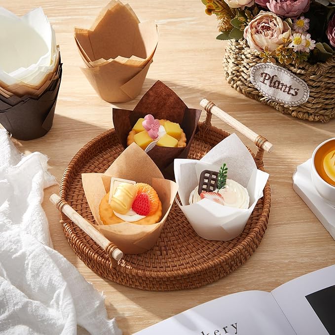 300 Pcs Jumbo Muffin Liners for Baking 2-1/4" x 4" Large Tulip Cupcake Liners - Image 5