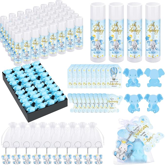 288 Baby Shower Favors Baby Shower Gifts Bulk Lip Balms Soaps Keychains Organza by Dansib